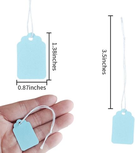 300 Pcs 1.38x0.87 Inches Yellow Blank Jewelry Price Tags with String Attached Retail Paper Gift and Sale Hang Tag Handwritten Price Display Lables for Pricing Clothes Necklace & Merchandise in Kuwait
