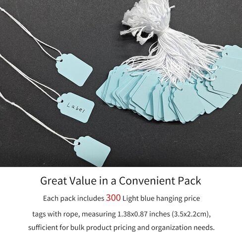 300 Pcs 1.38x0.87 Inches Yellow Blank Jewelry Price Tags with String Attached Retail Paper Gift and Sale Hang Tag Handwritten Price Display Lables for Pricing Clothes Necklace & Merchandise in Kuwait