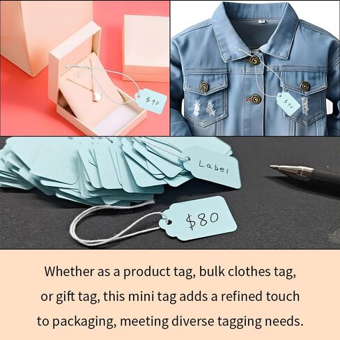 300 Pcs 1.38x0.87 Inches Yellow Blank Jewelry Price Tags with String Attached Retail Paper Gift and Sale Hang Tag Handwritten Price Display Lables for Pricing Clothes Necklace & Merchandise in Kuwait