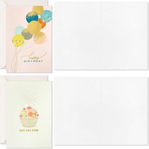 Hallmark Birthday Cards Assortment, Balloons, Cake, Flowers (12 Cards with Envelopes) in Kuwait
