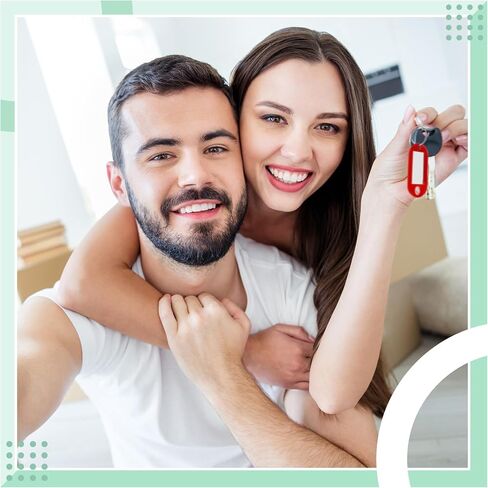 علامات المفاتيح مع نافذة التسمية ، 100 حزمة ، بلاستيك أسود مع حلقة مقسمة ، ملصقات معرف للأمتعة والتنظيم (أسود) in Kuwait