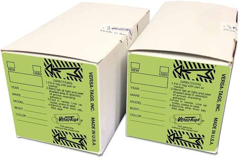 Genuine Versa-Tag Key Tags - Self-Protecting (2 Box Bundle) (250 per Box with Metal Rings - 500 Total) (1 Box Blue and 1 Box Yellow) in Saudi Arabia