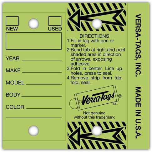 Genuine Versa-Tag Key Tags - Self-Protecting (2 Box Bundle) (250 per Box with Metal Rings - 500 Total) (1 Box Blue and 1 Box Yellow) in Saudi Arabia