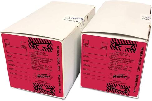 Genuine Versa-Tag Key Tags - Self-Protecting (2 Box Bundle) (250 per Box with Metal Rings - 500 Total) (1 Box Blue and 1 Box Yellow) in Saudi Arabia