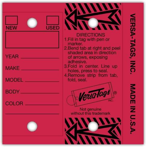 Genuine Versa-Tag Key Tags - Self-Protecting (2 Box Bundle) (250 per Box with Metal Rings - 500 Total) (1 Box Blue and 1 Box Yellow) in Saudi Arabia