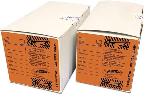 Genuine Versa-Tag Key Tags - Self-Protecting (2 Box Bundle) (250 per Box with Metal Rings - 500 Total) (1 Box Blue and 1 Box Yellow) in Saudi Arabia