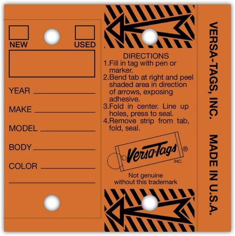 Genuine Versa-Tag Key Tags - Self-Protecting (2 Box Bundle) (250 per Box with Metal Rings - 500 Total) (1 Box Blue and 1 Box Yellow) in Saudi Arabia