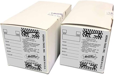 Genuine Versa-Tag Key Tags - Self-Protecting (2 Box Bundle) (250 per Box with Metal Rings - 500 Total) (1 Box Blue and 1 Box Yellow) in Saudi Arabia