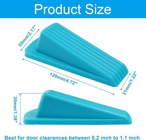 4Pcs Door Stoppers, Heavy Duty Rubber Door Stopper Wedge for Carpet, Tile, Wood & Concrete Floors, Non-Slip Stackable Gap Guards with Safety Protection (Yellow) in Saudi Arabia