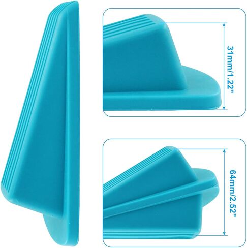 4Pcs Door Stoppers, Heavy Duty Rubber Door Stopper Wedge for Carpet, Tile, Wood & Concrete Floors, Non-Slip Stackable Gap Guards with Safety Protection (Yellow) in Saudi Arabia
