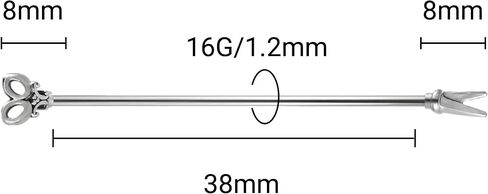 16G Key Industrial Piercing Jewelry Surgical Steel, Heart Industrial Bar Piercing, Industrial Jewelry for Women and Men in Kuwait