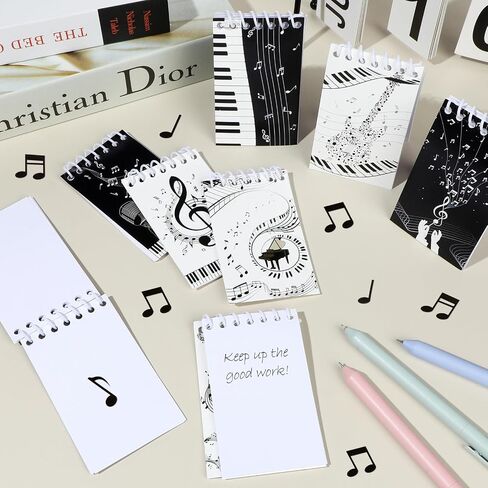 Pineraap 16 PCS MUSIC MINI Notepads Spiral Notebook ، 3.9 × 2.4 بوصة الحفلات الموسيقية ، وسادات المذكرة الجيب لأكياس هدايا حفلة عيد الميلاد ، واللوازم المدرسية ، وجوائز الفصول الدراسية in Saudi Arabia