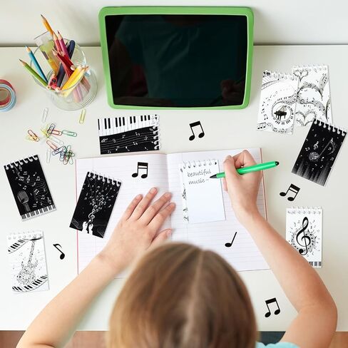 Pineraap 16 PCS MUSIC MINI Notepads Spiral Notebook ، 3.9 × 2.4 بوصة الحفلات الموسيقية ، وسادات المذكرة الجيب لأكياس هدايا حفلة عيد الميلاد ، واللوازم المدرسية ، وجوائز الفصول الدراسية in Saudi Arabia