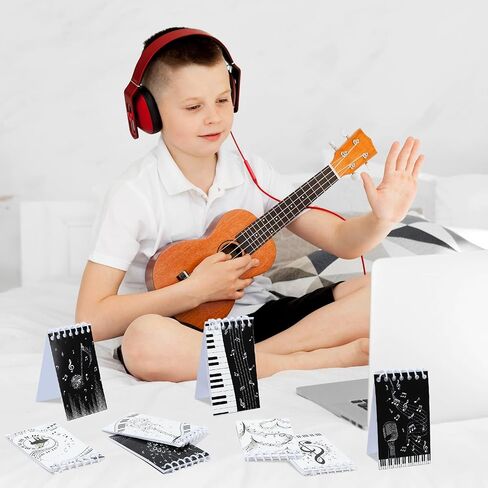Pineraap 16 PCS MUSIC MINI Notepads Spiral Notebook ، 3.9 × 2.4 بوصة الحفلات الموسيقية ، وسادات المذكرة الجيب لأكياس هدايا حفلة عيد الميلاد ، واللوازم المدرسية ، وجوائز الفصول الدراسية in Saudi Arabia