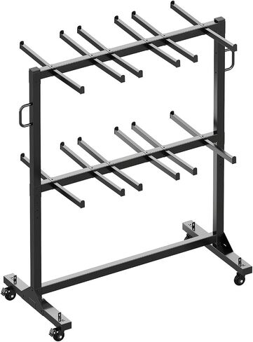 Specraft Folding Chair Rack and Table Cart for 84 Chairs or 12 Tables, 1100 lbs Capacity, PU Wheels, Dust Cover, Elastic Cords, Black in Kuwait