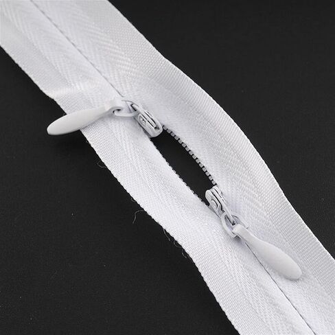 mdingbao-zippers 3# 5pcs سحابات غير مرئية مزدوجة الرأسين لخياطة سستة ملابس الرضاعة الطبيعية لقماش نايلون الملابس ، قوية وقوية (اللون: أبيض 150 سم N1 ، الحجم: 60 سم) in Saudi Arabia