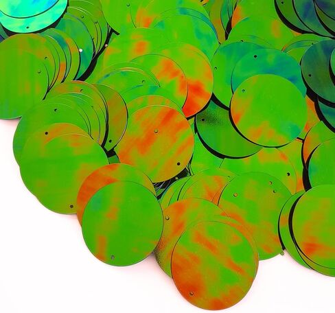 160 Pieces Flat Assortment 30mm Top Hole Round Sequins, 30mm (1.18'') Bulk Loose Top Hole Assorted Multicolor Large Round Sequins for Craft DIY Sewing Decorations Arts in Kuwait