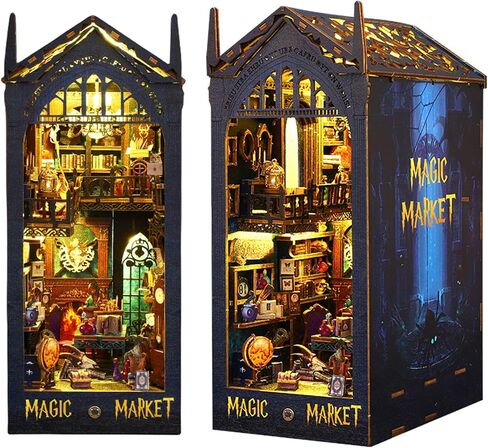 Kisoy DIY Book Nook Miniature Kit with 3D Wooden Puzzle, DIY Manual Book Stand for Bookshelf Insert Decor for Creative Assembled Bookends for Romantic Gift (Detective Famous Agency) in Kuwait