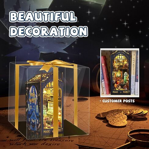 Kisoy DIY Book Nook Miniature Kit with 3D Wooden Puzzle, DIY Manual Book Stand for Bookshelf Insert Decor for Creative Assembled Bookends for Romantic Gift (Detective Famous Agency) in Kuwait