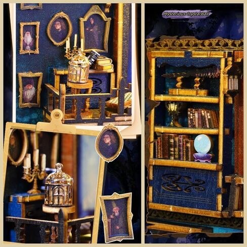 Kisoy DIY Book Nook Miniature Kit with 3D Wooden Puzzle, DIY Manual Book Stand for Bookshelf Insert Decor for Creative Assembled Bookends for Romantic Gift (Detective Famous Agency) in Kuwait