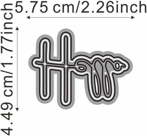 Dzixy Shadow Word Hello Dies Metal Cutting Dies for Card Making Kiting Paper Die Cuts Stet Scrapbook Stencils Supplies Machine Templates in Kuwait