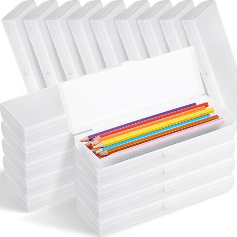 Crtiin 100 Pack Pencil Boxes Bulk Clear Plastic Pencil Case Mini Pencil Box for School Plastic Pencil Storage with Hinged Lid for Pencil Pen School Office Supplies Organization (7.17 x 2.36 x 0.94 In) in Saudi Arabia
