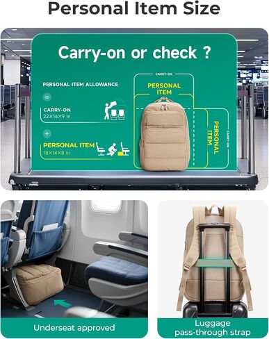 BAGSMART Travel Laptop Backpack Women, 17.3 Inch Carry On Backpack Flight Approved, Personal Item Backpack Travel Bag, 35L Water Resistant Casual Daypack, Camer in Saudi Arabia