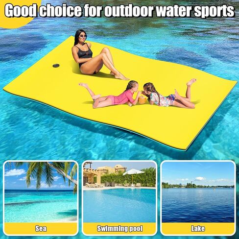 Floating Water Mat,6/7/8/9/10/12/18FT Lily Pad Floating Mats for The Water,3-Tier XPE Foam Floating Water Pad for Adults Kids with Bungee Tether/Storage Strap,Floating Mat for Lake,Pool,Beach in Saudi Arabia