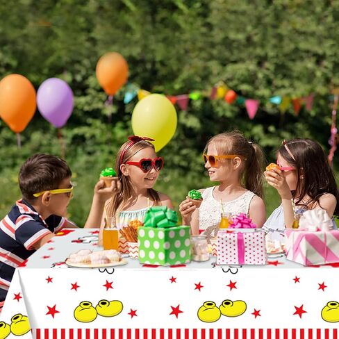 2Pcs Cartoon Rectangular Tablecloth 86x52 Inches for Kids Happy Birthday Table Decorations Plastic Disposable Table Cover Supplies in Saudi Arabia