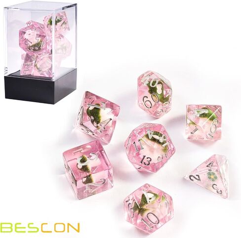 Mushroom 7pcs dnd polyhedral dice set ، Dicsroom Dice DiCe للدور في لعب ألعاب الزهر وألعاب RPG MTG Table Games in Kuwait