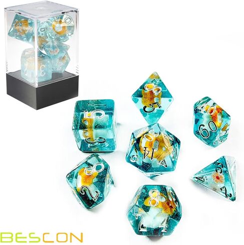 Mushroom 7pcs dnd polyhedral dice set ، Dicsroom Dice DiCe للدور في لعب ألعاب الزهر وألعاب RPG MTG Table Games in Kuwait