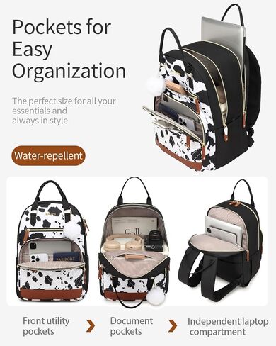 Laptop Backpack Purse for Women, Schoolbag for Girls Water Resistant High School Backpack College Bookbag, Cute Work Bag for Teacher Nurse Travel, BeigeBlack Brown in Saudi Arabia