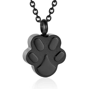 Pet Paw Urn Necklace for Ashes Memorial Pendant Urns for Pet Human Cat Dog Ashes Keepsake Cremation Jewelry for Women Men