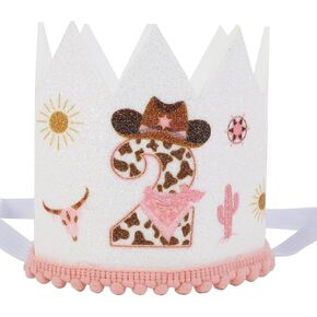 قبعة عيد ميلاد رعاة البقر الثانية للنساء ، رعاة البقر الغربية 2 عيد ميلاد قبعة التاج ل Cowboy Rodeo Decorations الحفلات تحت عنوان