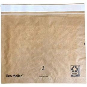 Bubblefast! Brand 11''x8'' Curbside Recyclable Padded Mailer Envelopes, Eco Friendly with Self Seal Tear Strip, Pack of 50