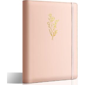 Aesthetic A5 Binder 6 Ring Refillable Notebook Planner Cover Small 0.8 Inch Loose Leaf Binder for Journaling or Collections Refillable Notebook Holder with Pocket