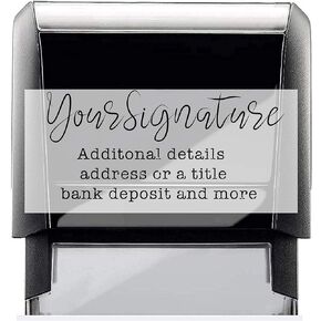 Self-Inking Stamp with Your Signature and Department Signature Stamp Business Office Stamp Custom Text