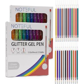 Glitter Gel Pen Set – Smooth, Vibrant Ink for Art, Journaling, and Crafting with Long-Lasting Sparkle (1 Count (Pack of 24))