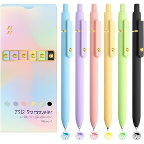 6 Pcs Color Pens for Journaling 0.5mm Fine Point Colored Gel Ink Pen, Smooth Writing Colorful Pens for Note Taking, Gift Set for Women & Men (6 Pcs Vibrant Gold)