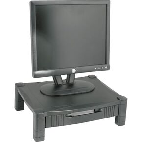 Height-Adjustable Stand with Drawer, 17 x 13 1/4 x 3 to 6 1/2, Black