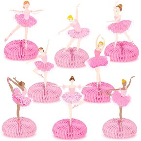 Ballet Dance Honeycomb Centerpieces Ballerina Party Supplies 11Pcs Ballet Dancer Birthday Table Decorations Ballet Party Centerpieces for Dancing Theme Baby Shower Wedding Supplies