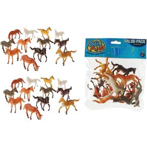 U.S. Toy 2 Dozen (24) Mini Plastic Horse Figures 2.5" Toys Birthday Party Favors Prizes Pony - Cupcake Toppers Teacher Rewards
