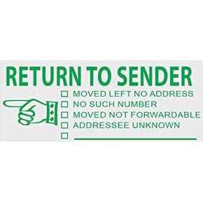 Return to Sender - Extra Large JYP 4915-R02 Self Inking Rubber Stamp (Red Ink)