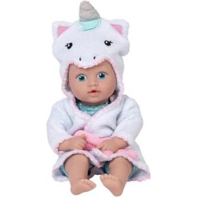 ADORA Bath Time Baby Tots Collection, 8.5" Baby Doll and Clothes Set, Made with Fresh Powder Scent, Machine Washable and Exclusive QuickDri Vinyl Body, Birthday Gift for Ages 1+ - Unicorn