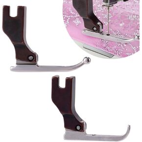 2pcs Wedding Dress Presser Foot, 2 Style Sewing Machine Presser Feet One with Bead One Without Bead for Juki and Other Brands Single Needle Lockstitch Sewing Machine Parts Accessories