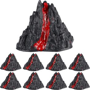 10 Pcs Realistic Plastic Volcano Models - Miniature Landscape Decor for Kids Science Activities, Party Decorations, and Educational Toys
