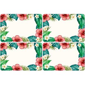 Lucleag 200 PCS Summer Name Tags Stickers, Summer Tropical Name Stickers Palm Leaf Hibiscus Flowers Name Tags Labels for Classroom Office Cubby Locker Clothes Hawaii Aloha Party, 2x3 inch