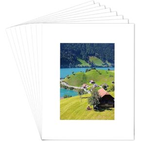 8 Pcs Picture Mats for Frames 8x10 White Picture Frame Mats with Core Bevel Cut Matted to 5x7 Pictures Mat for Photos Pictures Watercolor Prints Artwork