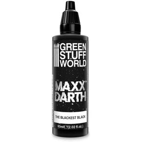 Green Stuff World Maxx Darth Black Paint 60 ml The Blackest Black Paint 98.9 Percent Light Absorption Rate, 12020