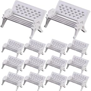 NUOBESTY 15Pcs Mini House Bench Model Miniature Bench Doll Furniture Model Dollhouse Garden Decor Decoraciones para Salas De Casa Decoraciones para Salas De Casa